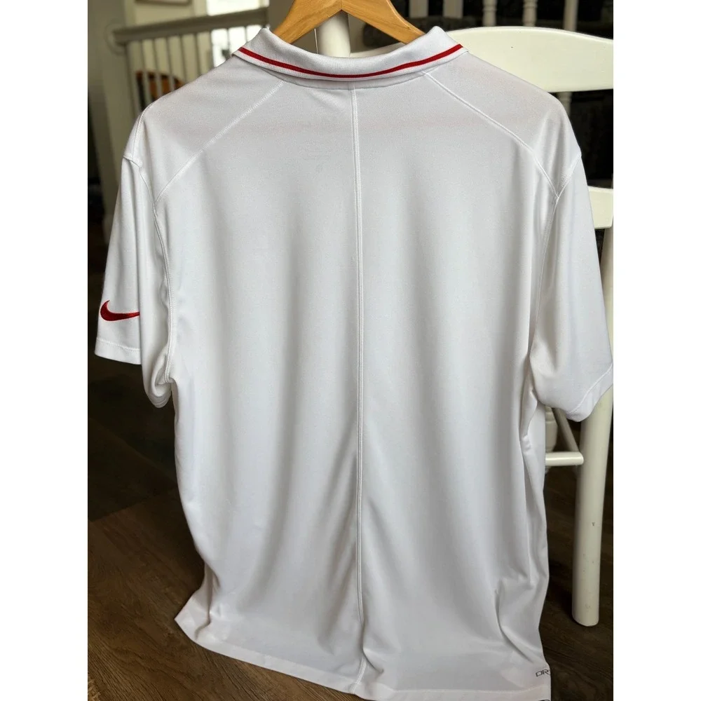 Kansas‎ City Chiefs White Polo Shirt Size XL Dri-Fit Short Sleeved
